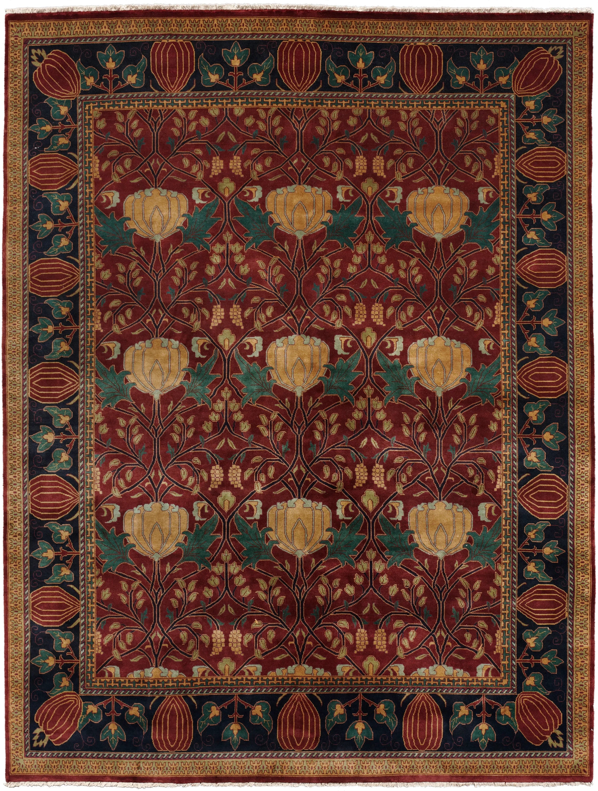 PC-07A Oak Park Mahogany Area Rugs and Runners