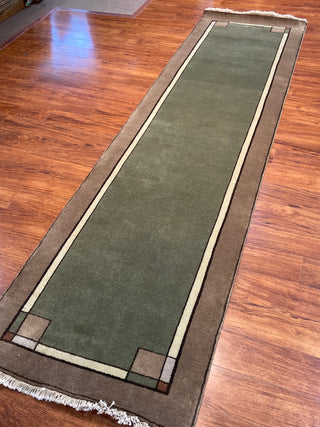 Ginkgo Sage Border 10 Foot Runner. Reduced From $1550 To Only $695! OTHER SIZES AVAILABLE!