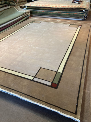 Ginkgo Oatmeal Border 10x14. Down From $8680 To Only $3995! OTHER SIZES AVAILABLE!