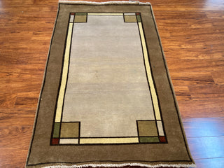 Ginkgo Oatmeal Border 4x6. Reduced From $1490 To $395! OTHER SIZES AVAILABLE!