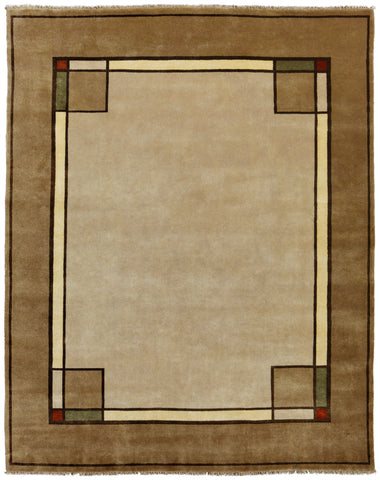 PC-29A Ginkgo Border Oatmeal Area Rugs and Runners
