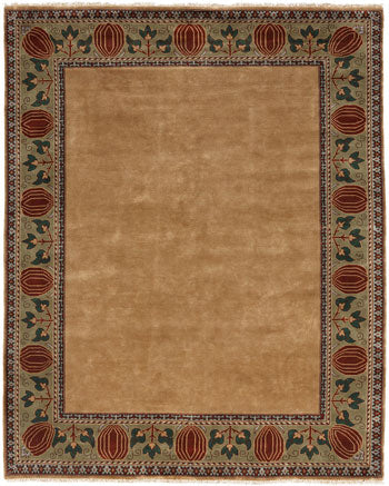 PC-07D Oak Park Gold Border Area Rugs